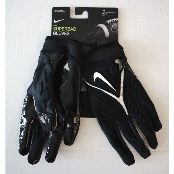 Nike DX4520-091 Men's Sz M Black/White Superbad 6.0 Padded Football Gloves - Picture 3 of 6